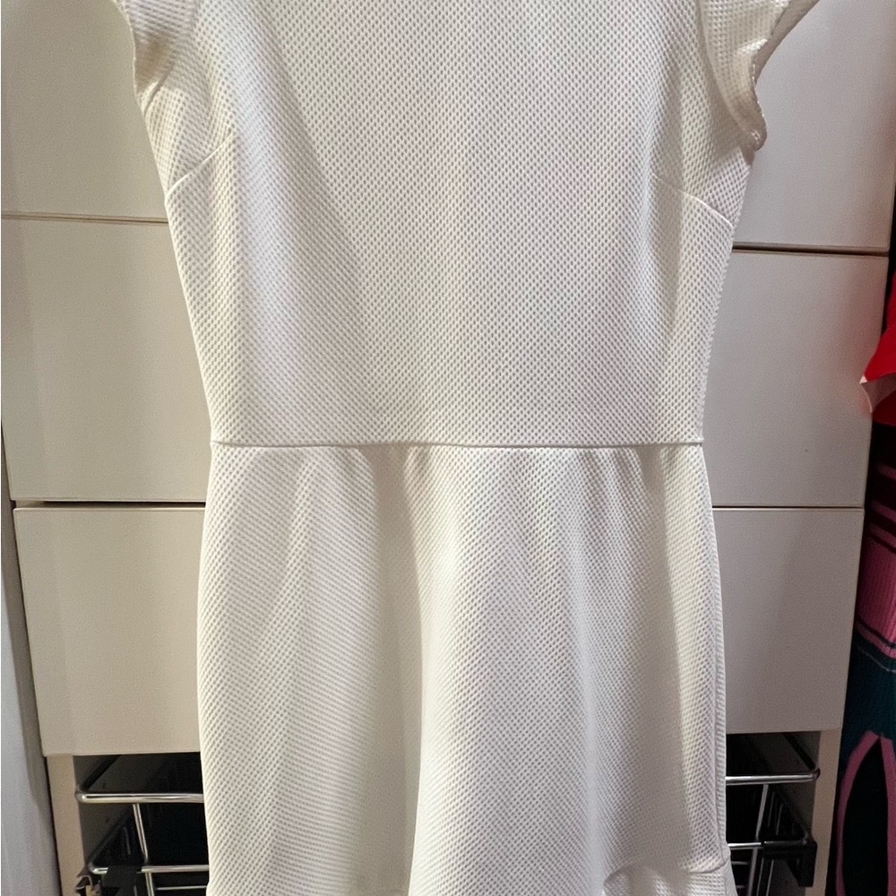 Elegant White Textured Dress